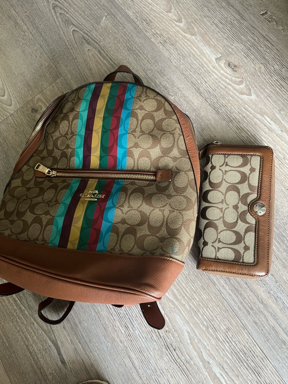 COACH Kenley Backpack In Signature Canvas With Stripe